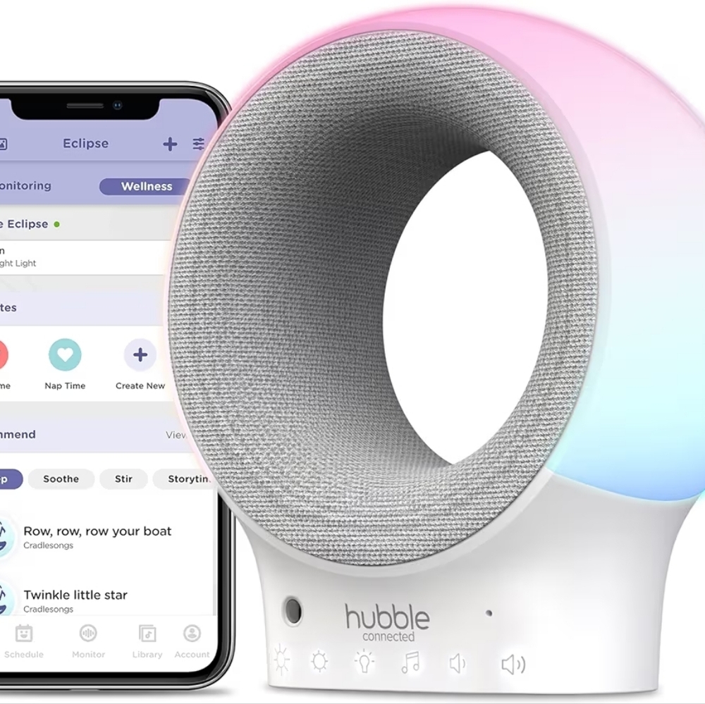 New Hubble Eclipse White Noise Machine Soother Baby Audio Monitor Night Light